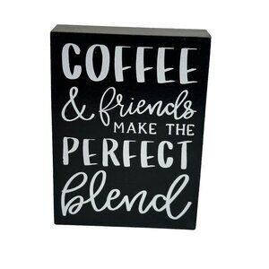 Farmhouse Coffee Mini  Sign Free Standing Tiered Tray Decor Kitchen Black White
